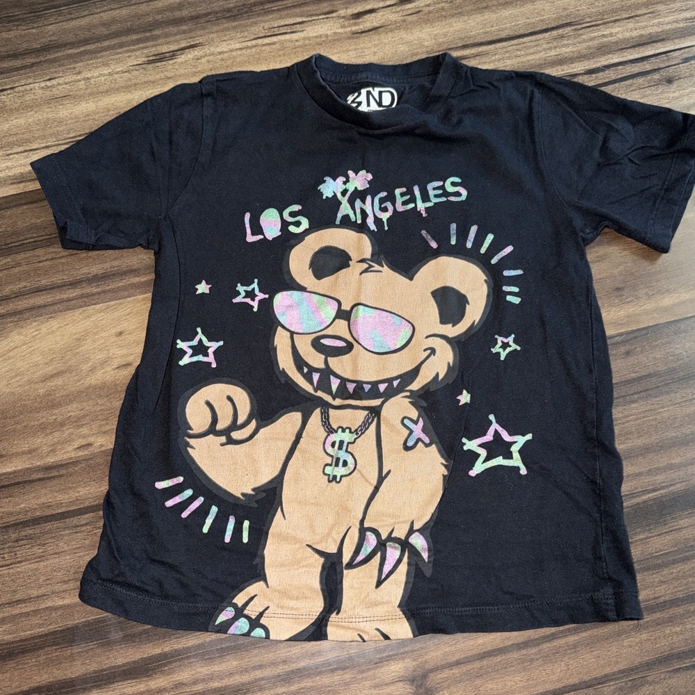 Boys 10-12 Graphic Streetwear  Tee Los Angeles Bear